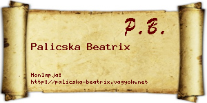 Palicska Beatrix névjegykártya